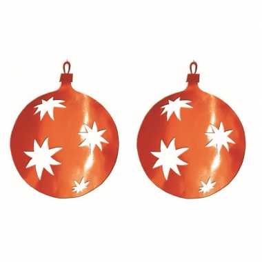 2x stuks kerstballen hangdecoratie 30 cm