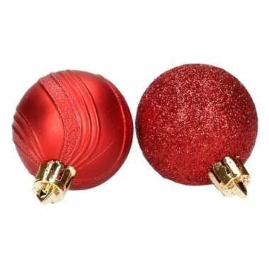 Kerstballenset rood 2 soorten