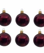 12x donkerrode kerstballen 8 cm glanzende glas kerstversiering