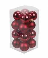 16x rode kleine glazen kerstballen 3 5 cm mat glans