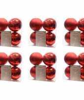 24x kerst rode kerstballen 10 cm glanzende matte kunststof plastic kerstversiering
