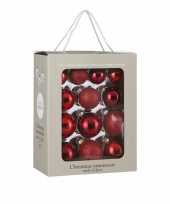 26x glazen kerstballen rood 5 6 7 cm mat glans