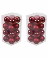32x rode kleine glazen kerstballen 3 5 cm mat glans