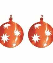 3x stuks kerstballen hangdecoratie 30 cm