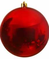 4x grote kerst rode kerstballen van 14 cm glans van kunststof