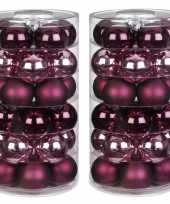 60x berry kiss mix roze rode glazen kerstballen 6 cm glans en mat