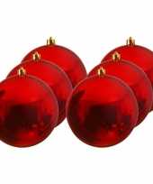 6x grote kerst rode kerstballen van 20 cm glans van kunststof
