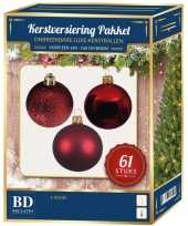 Kerstballen met ster piek set rood voor 150 cm kerstboom